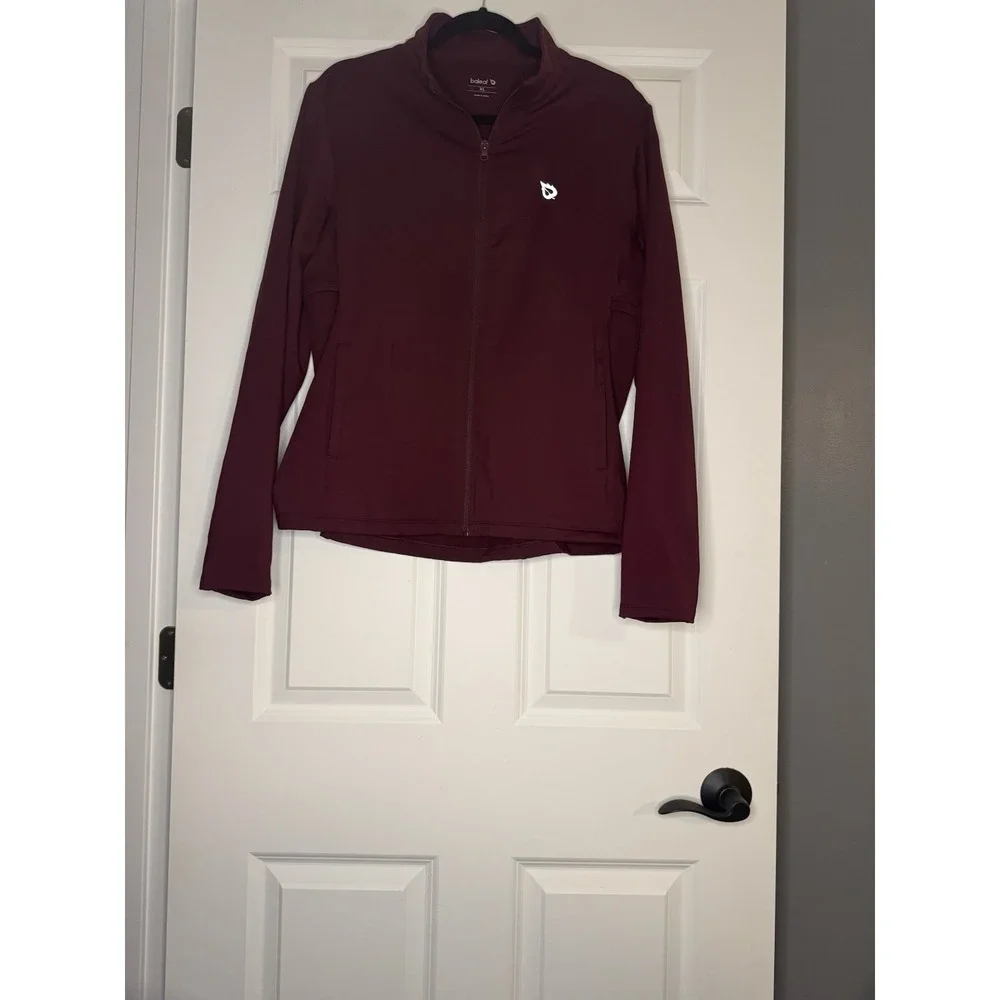 Baleaf Fleece Zip Up Jacket W Reflective Logo Xl Burgundy